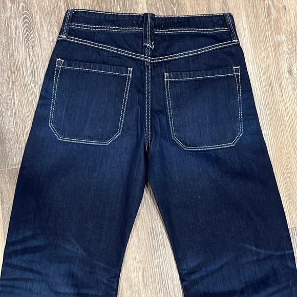 We the free women’s wide leg patch pockets dark wash denim jeans size 25 - Picture 5 of 9